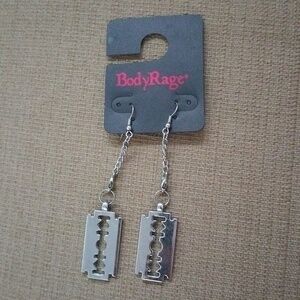 Silver Razor blade dangle earrings - Spencer's
